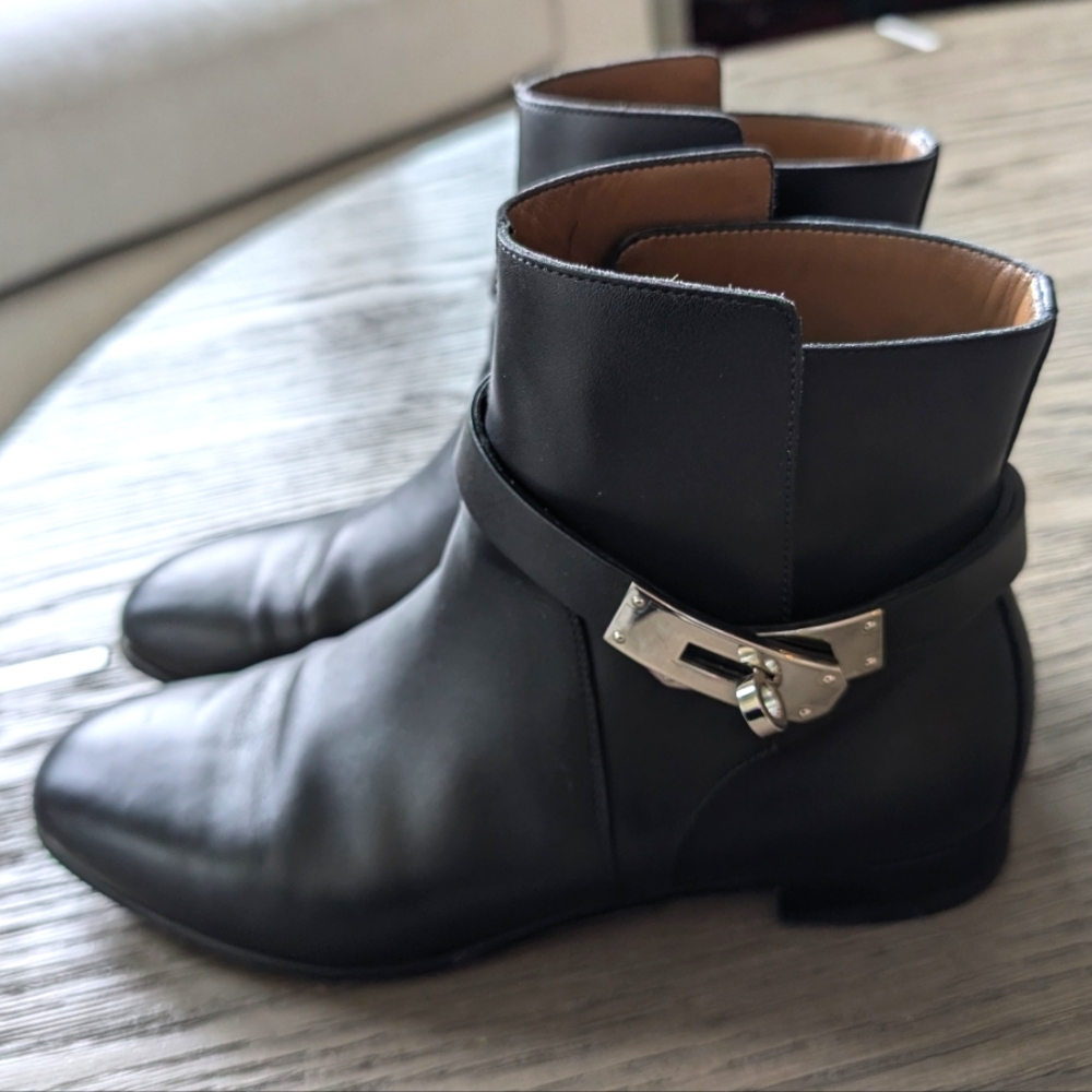 Hermes Neo Ankle Boots, Sz 38, Black
